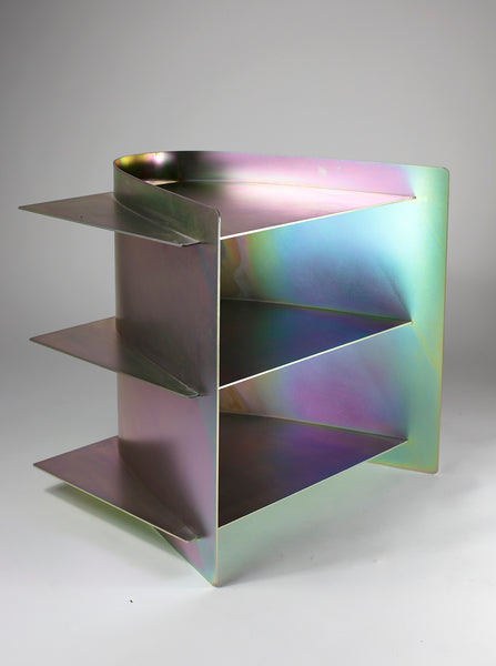 Tension Side Table in Iridescent Zinc by Paul Coenen